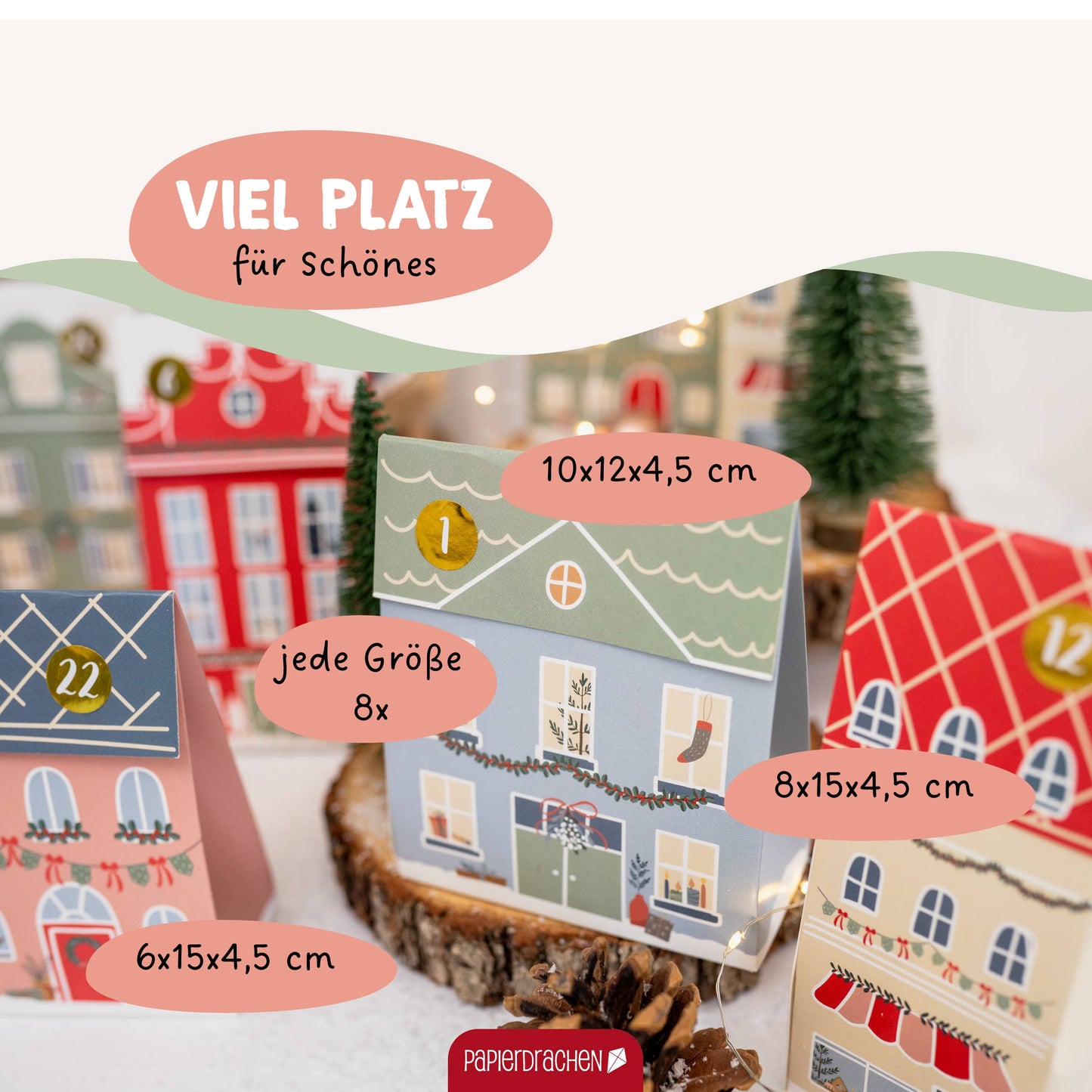 Adv houses, scatole e sacchetti Christmas Town Pastel - Set 01