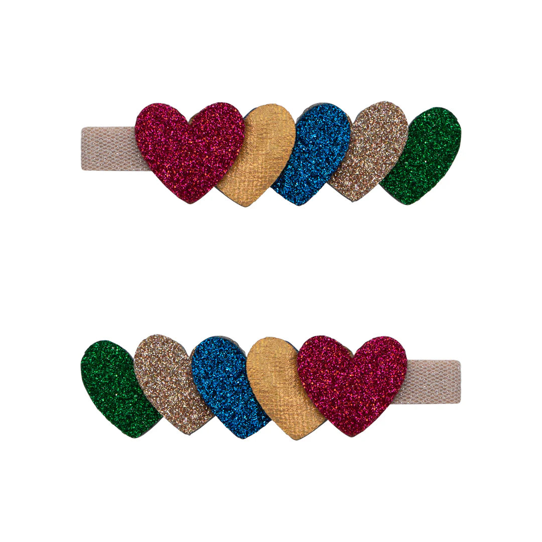 Jazzy layered Heart clips