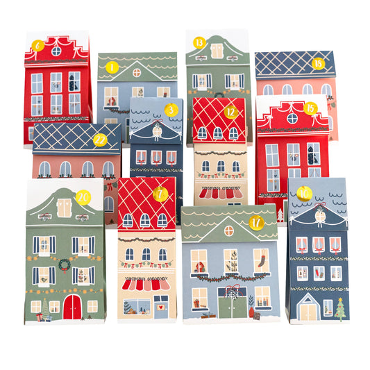 Adv houses, scatole e sacchetti Christmas Town Pastel - Set 01