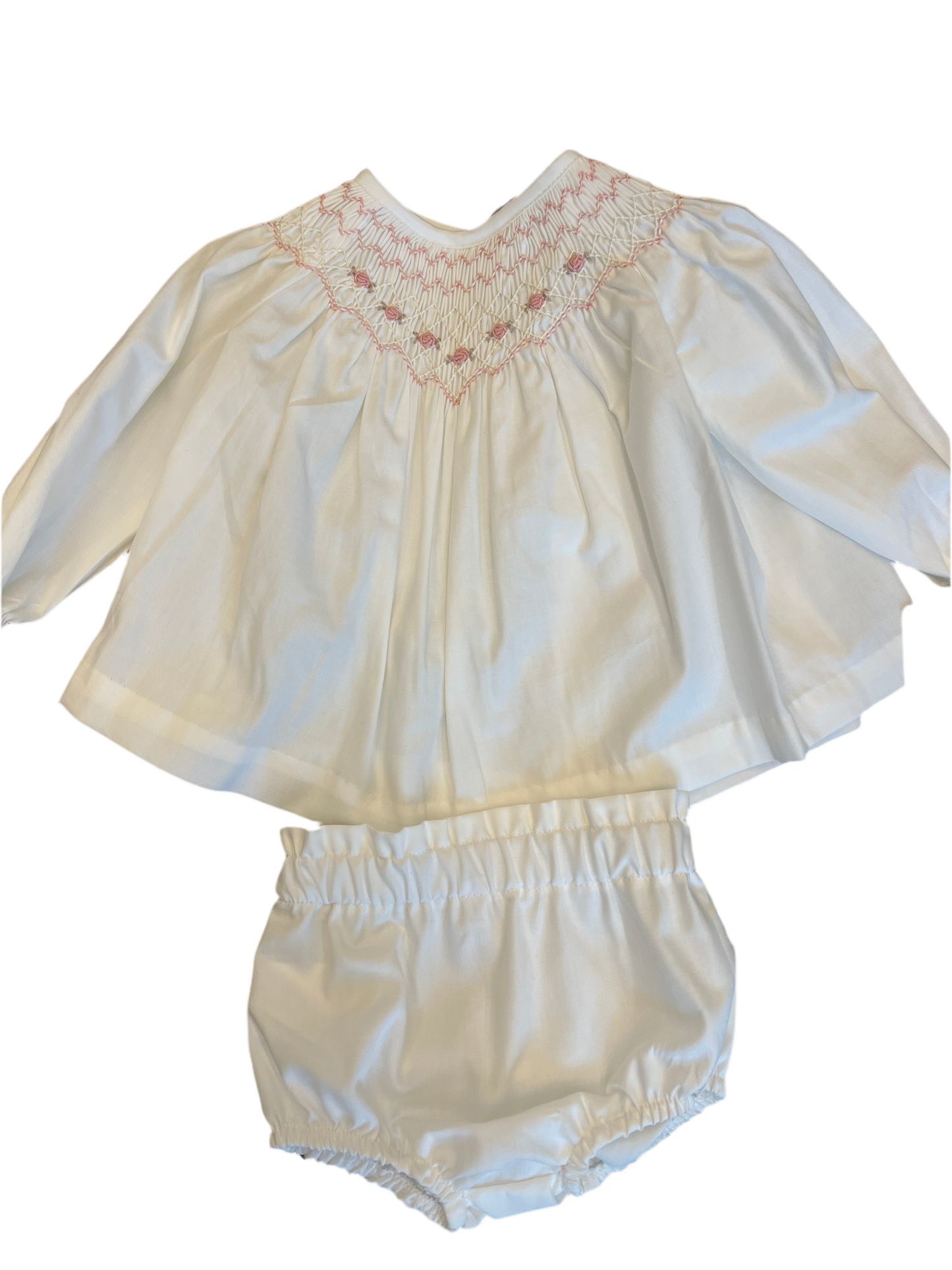 Set Completo Smock con Bloomer – Ricamo Rosa B7014 B720 Tartaleta