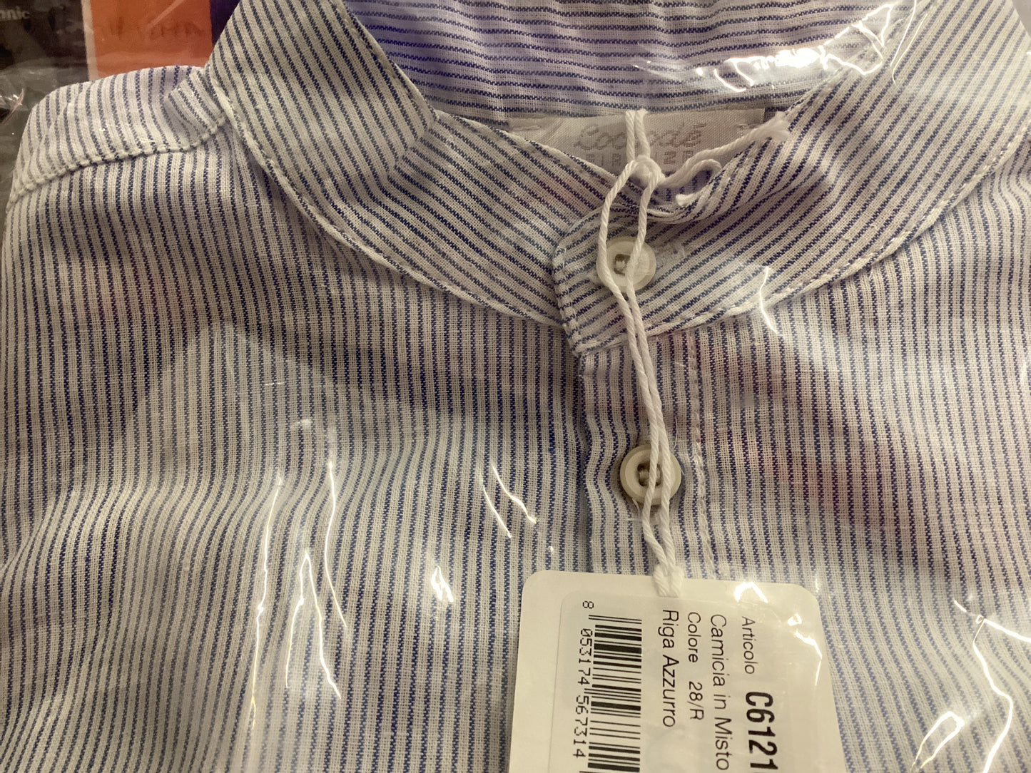Camicia C61210 riga azzurro