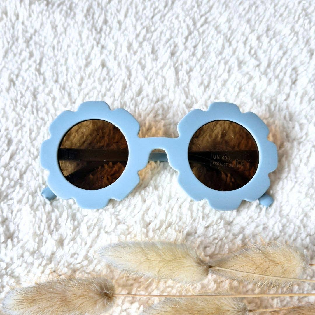 Occhiali da sole per neonati e bambini UV400 fiore - Azzurro chiaro