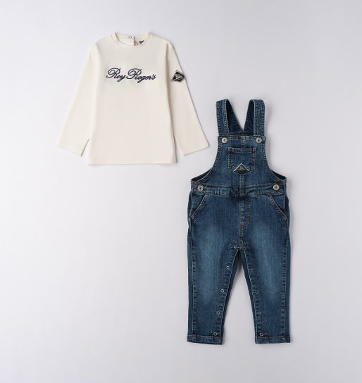 Set Completo Bambino Roy Rogers – Maglia e Salopette in Denim R.f194.K1