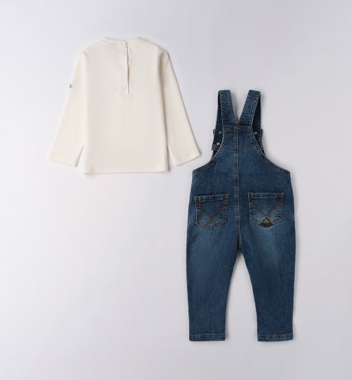 Set Completo Bambino Roy Rogers – Maglia e Salopette in Denim R.f194.K1