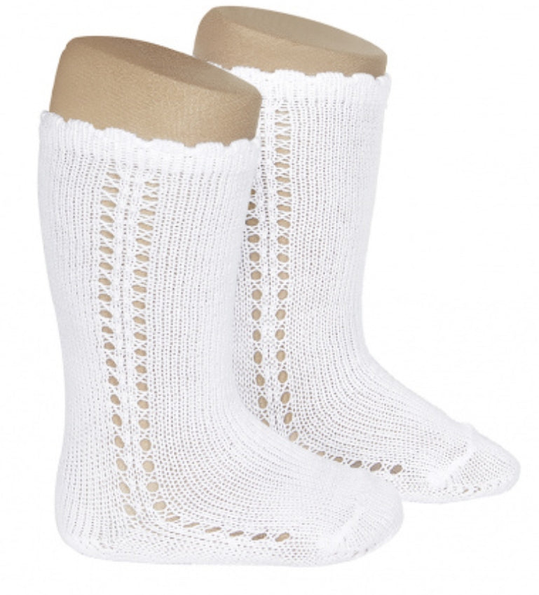 🎀SS26 2569-2 Calze Lunghe Traforate Bambina in Cotone – Cóndor | Made in Spain
