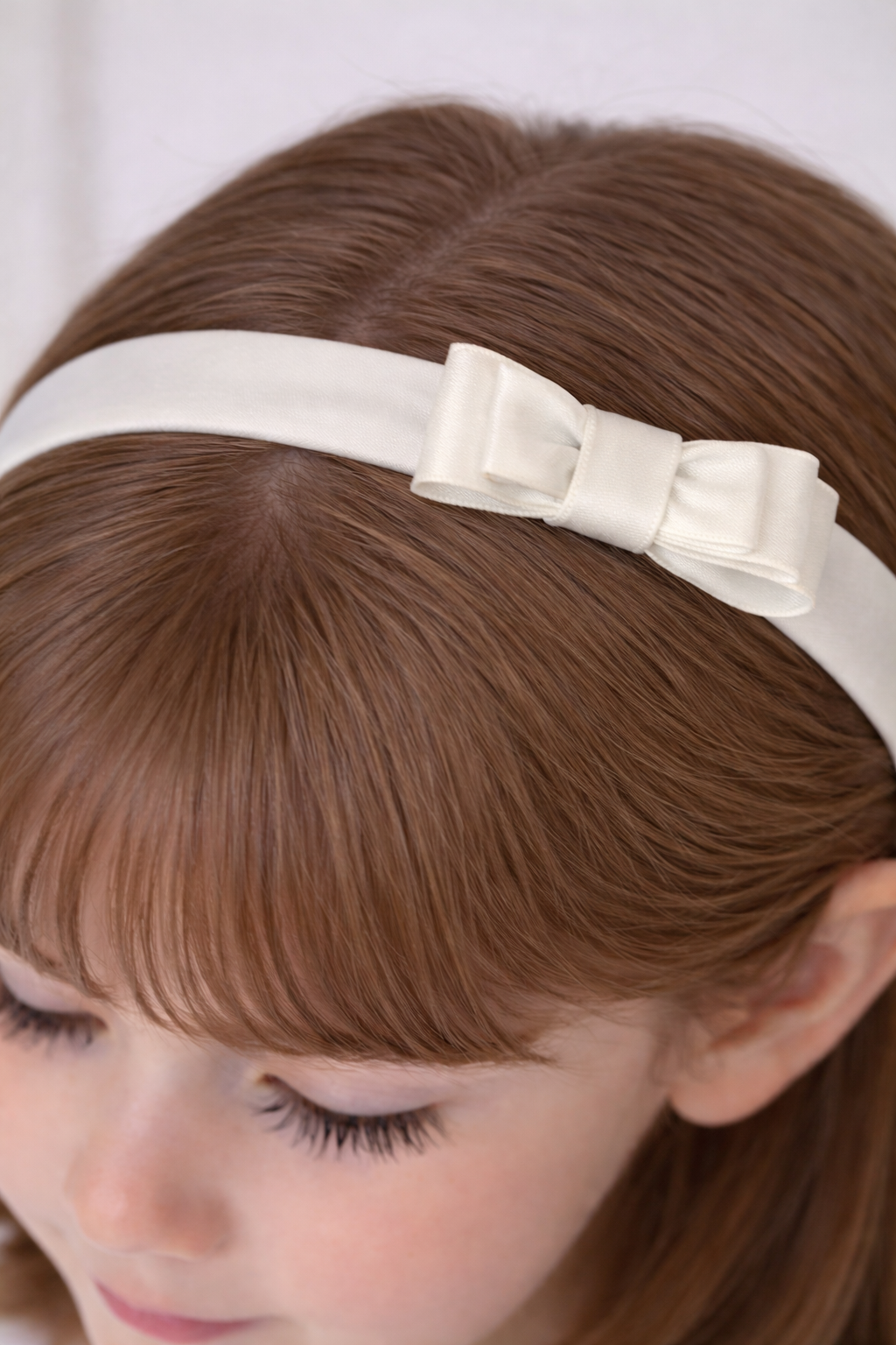 Fascia per Capelli Bambina con Fiocco, Battesimo, Prima Comunione