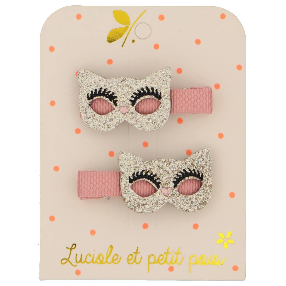 Clip per maschere - glitter dorati
