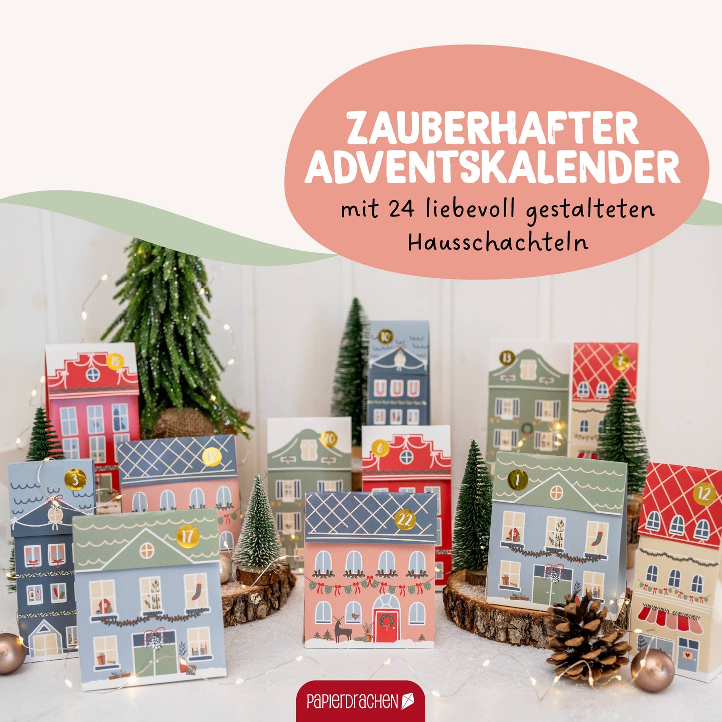 Adv houses, scatole e sacchetti Christmas Town Pastel - Set 01