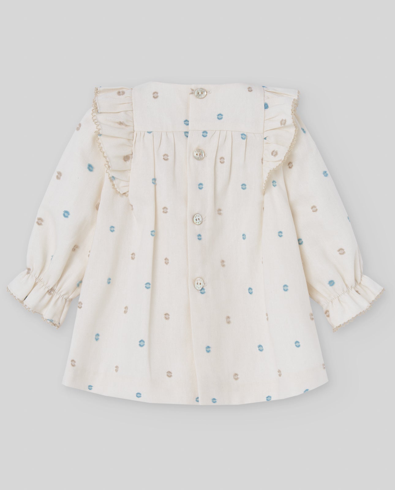 AW 25 Abito panna con ricamo e fiocco 004-153064