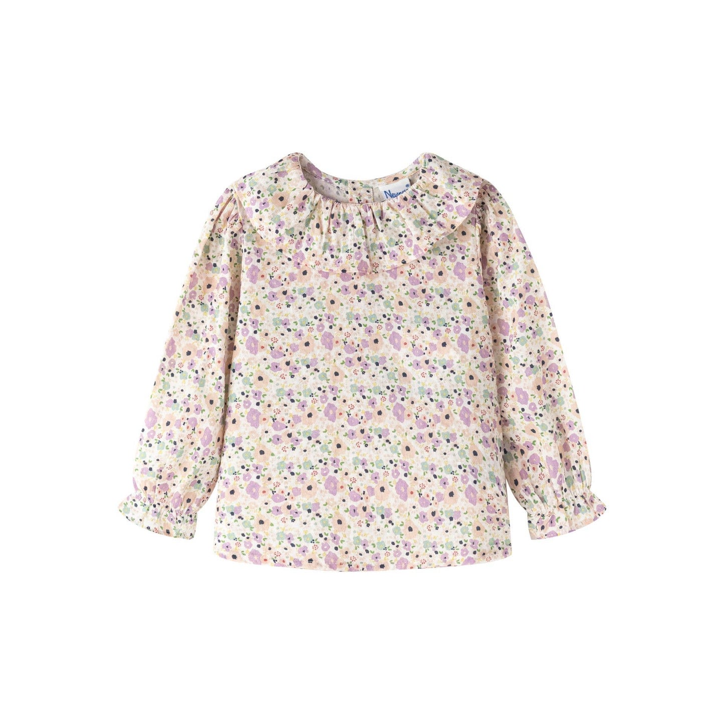 Blusa a maniche lunghe con colletto volant per neonata BGI95504