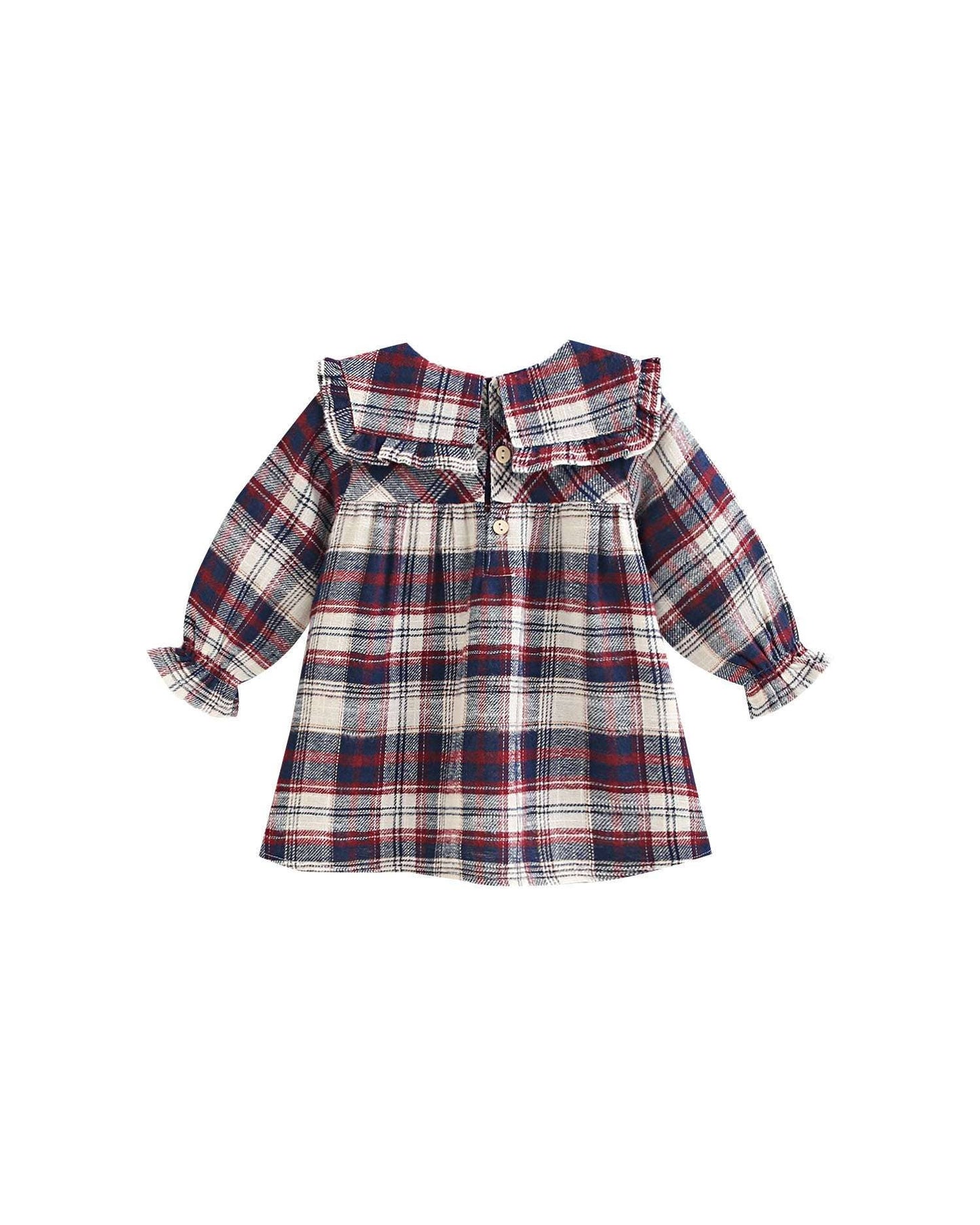 Abito in flanella in tartan scozzese blu, bordeaux e bianco 11410072-6