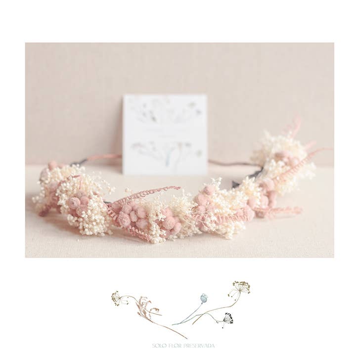 Mezza corona di felce rosa