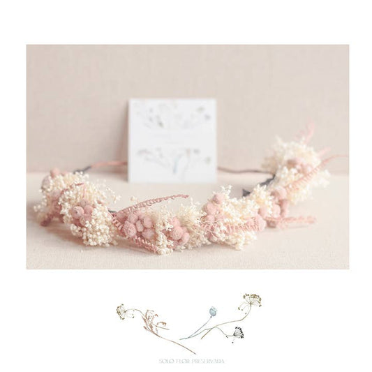 Mezza corona di felce rosa