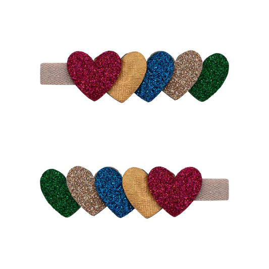 Jazzy layered Heart clips