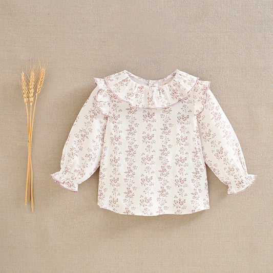Blusa da neonata con stampa floreale rosa