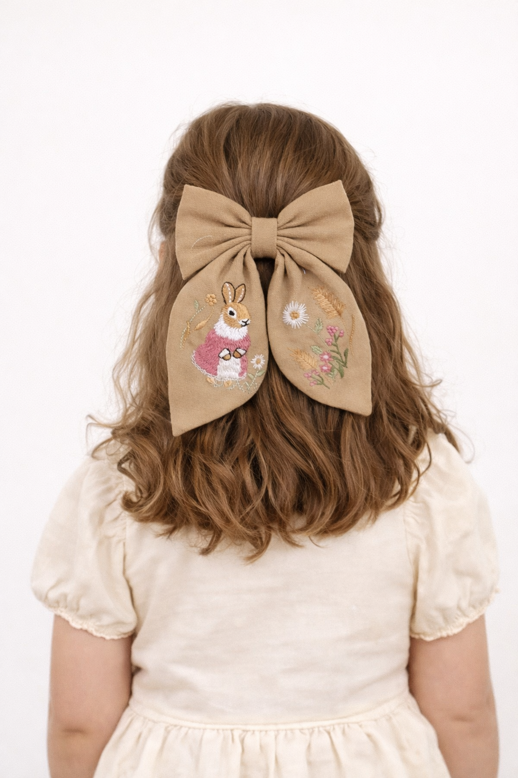 Fiocco per capelli ricamato