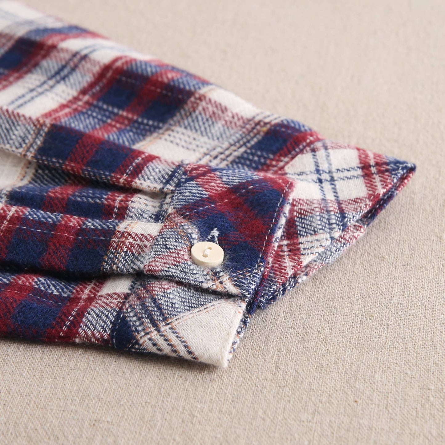 Camicia in flanella per ragazzi in tartan blu-bordeaux