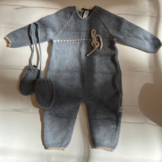 Tutina neonato cashmere + muffole LT1N00045 La Titta