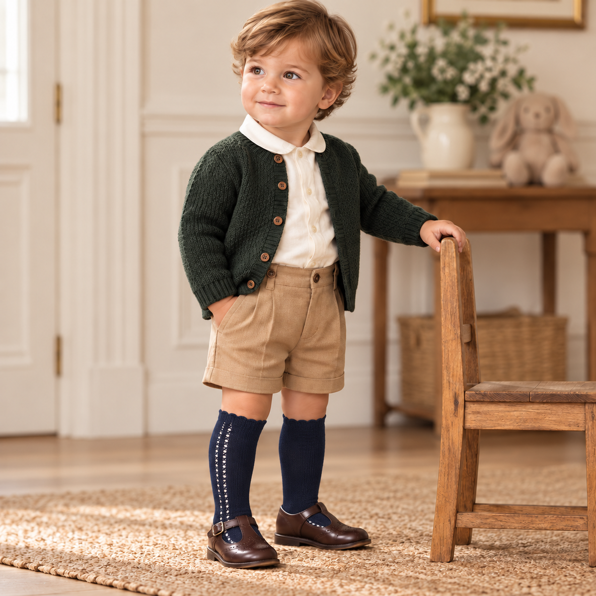 AI26/27 2569-2 Calze Lunghe Traforate Bambina in Cotone – Cóndor | Made in Spain