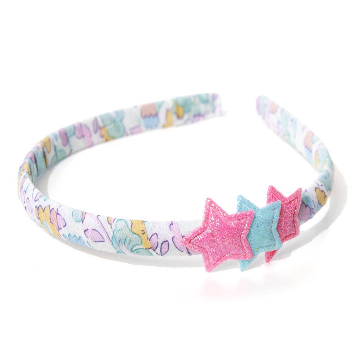 Cerchietti Liberty Betsy Céladon con Stelle