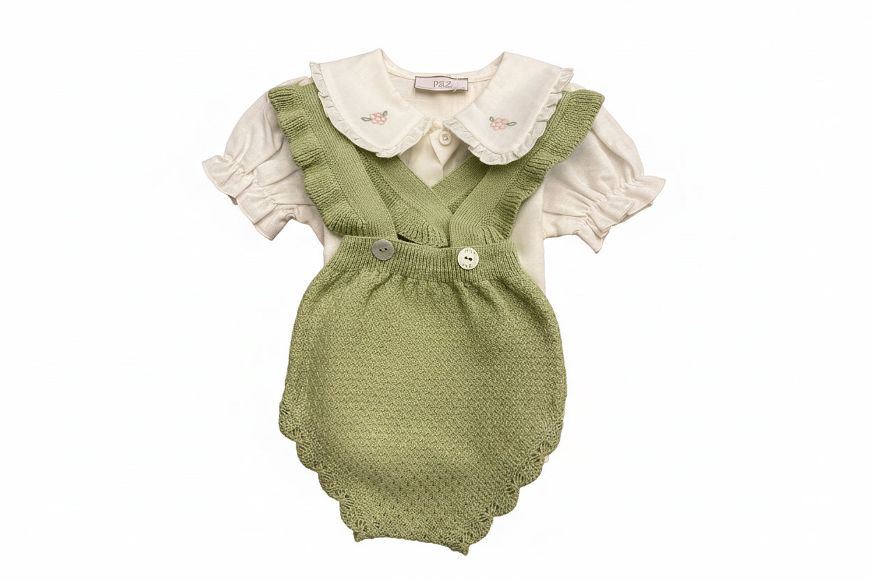 SS26 set Blusa Ricamata e Bloomer 153597 Paz + 1 solo salopette✅
