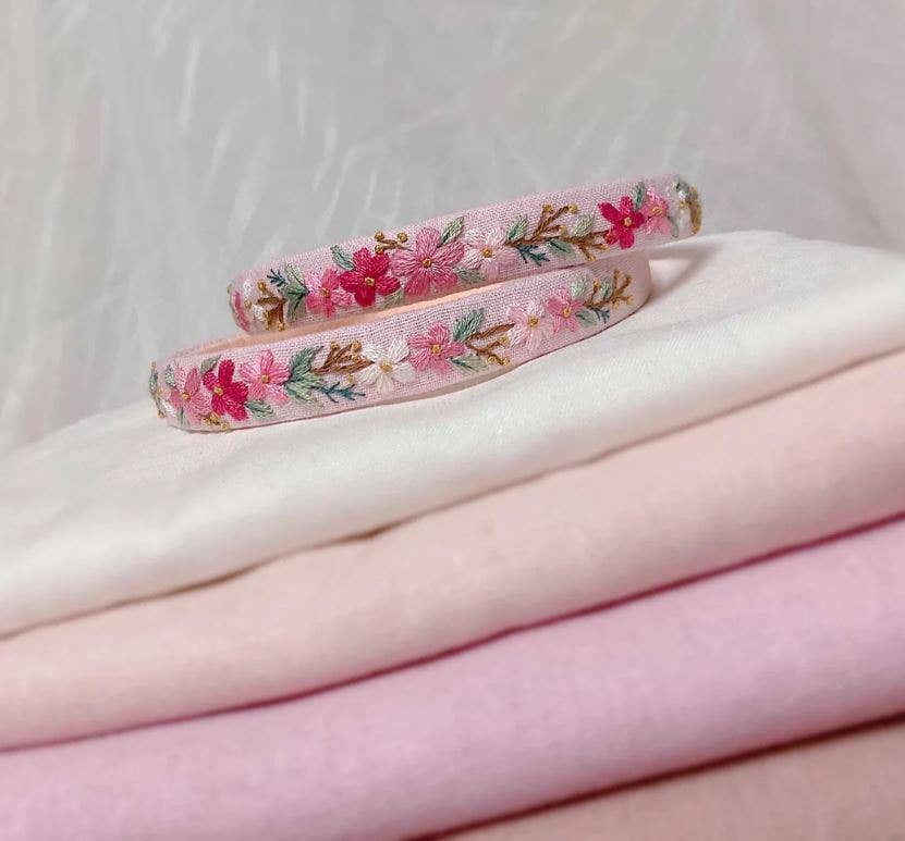 Cerchietto floreale ricamato a mano, fascia per capelli con ricamo floreale