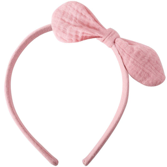 Cerchietto a forma di coniglio - Dragée rosa con doppia garza