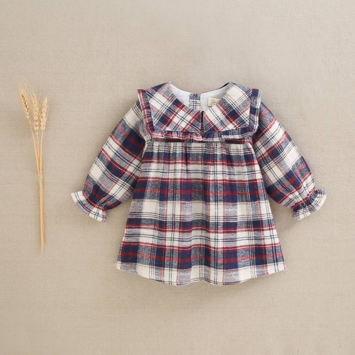 Abito in flanella in tartan scozzese blu, bordeaux e bianco 11410072-6