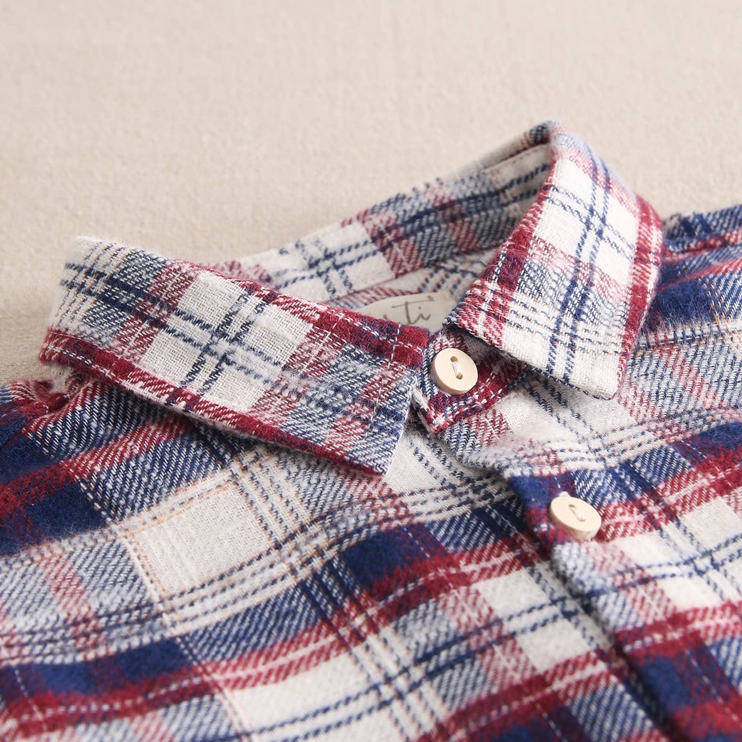 Camicia in flanella per ragazzi in tartan blu-bordeaux