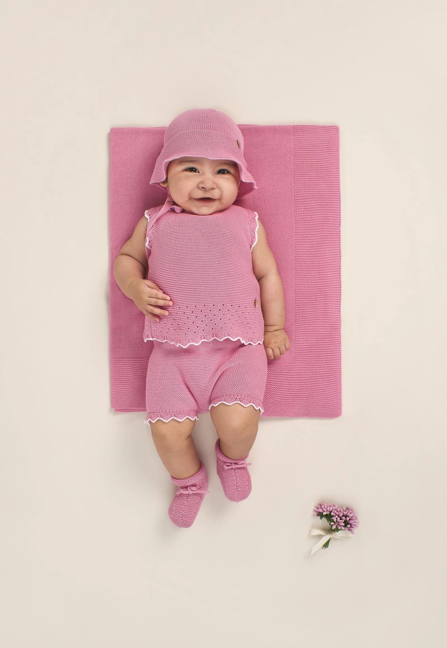 Set neonata in filo Rosa PAZ