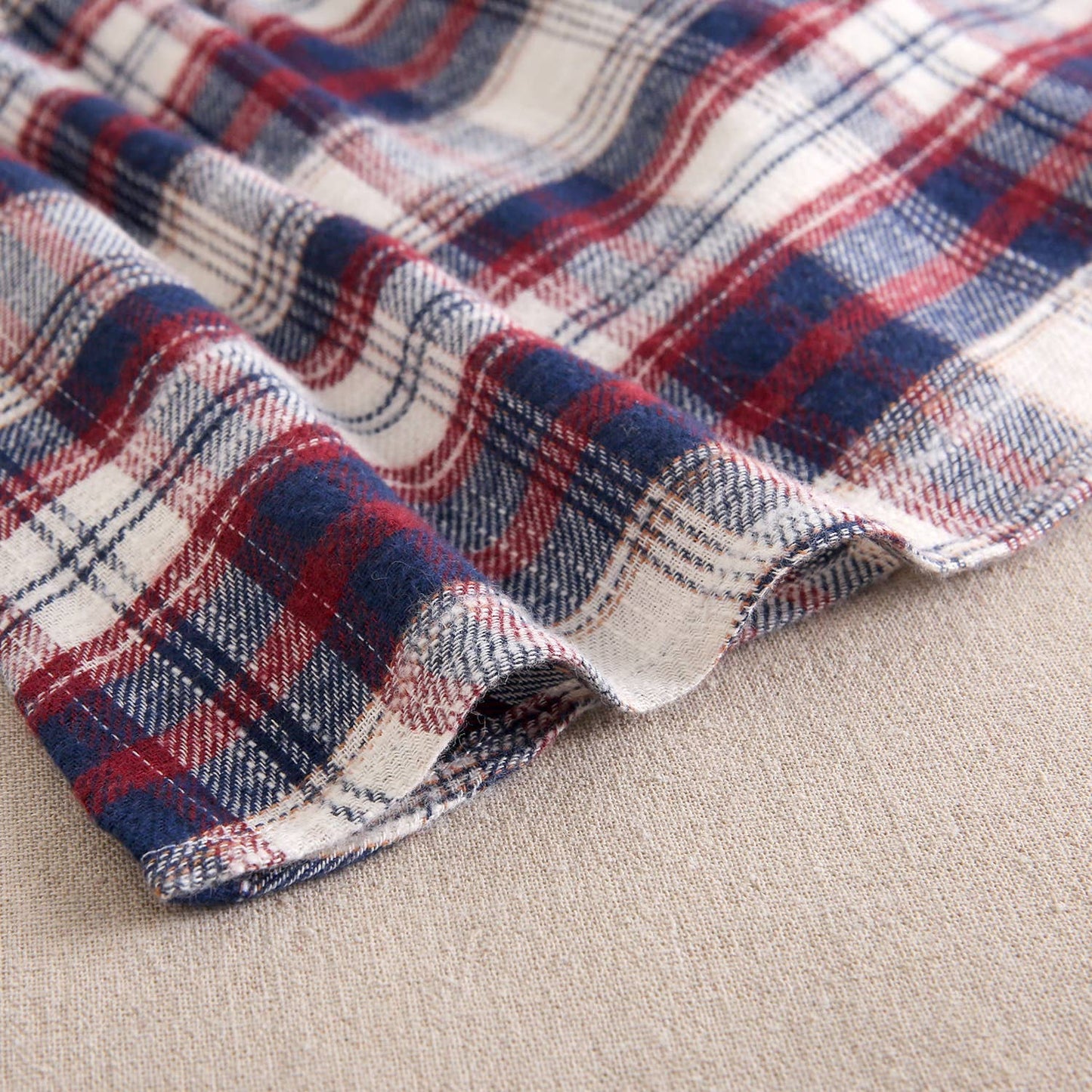 Abito in flanella in tartan scozzese blu, bordeaux e bianco 11410072-6