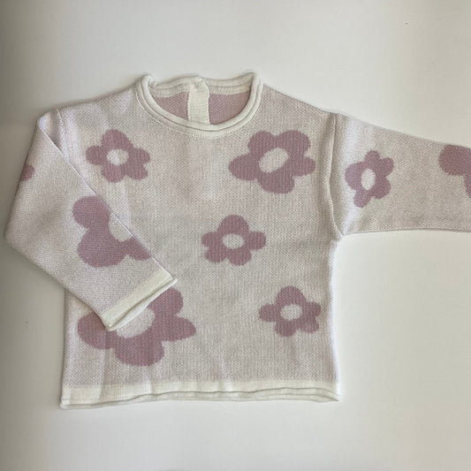 Maglia Leggera in Cotone con Motivo Floreale