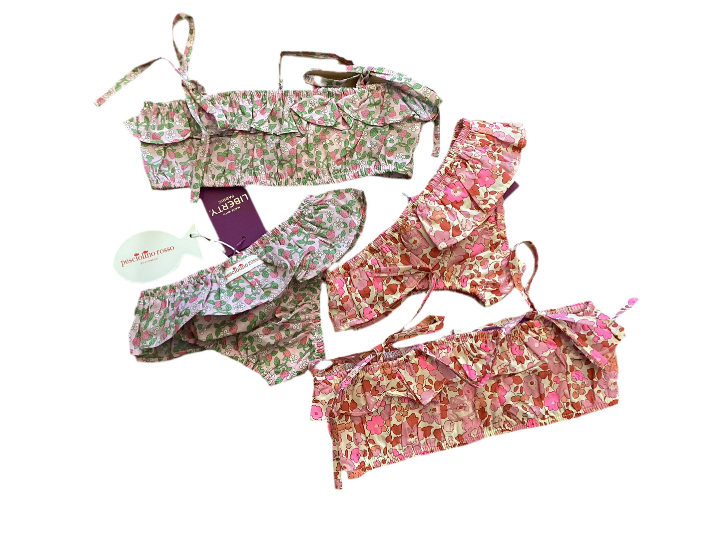 Costumino slip balza F3 liberty pesciolino rosso