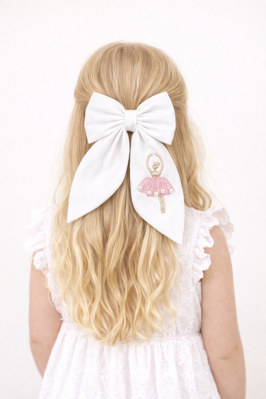 Fiocco per capelli ricamato