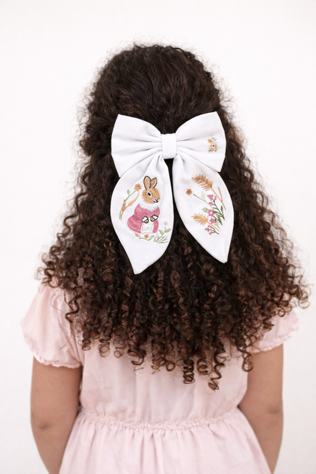 Fiocco per capelli ricamato