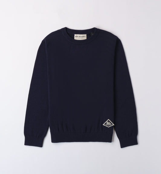 Maglia girocollo blu