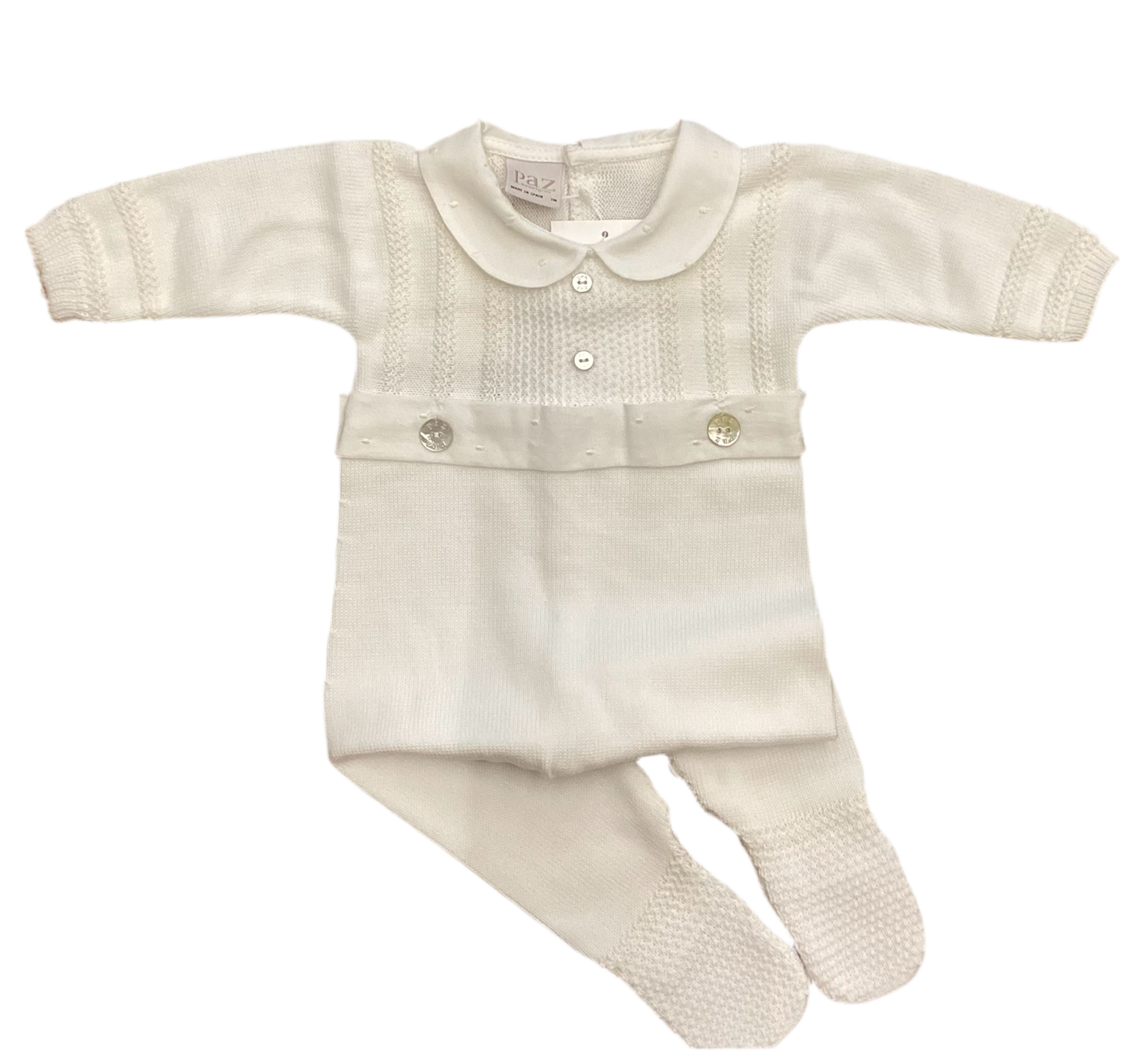 Tutina con piedi  “Paz V25” Eleganza Classica per il Tuo Piccolo Tesoro
