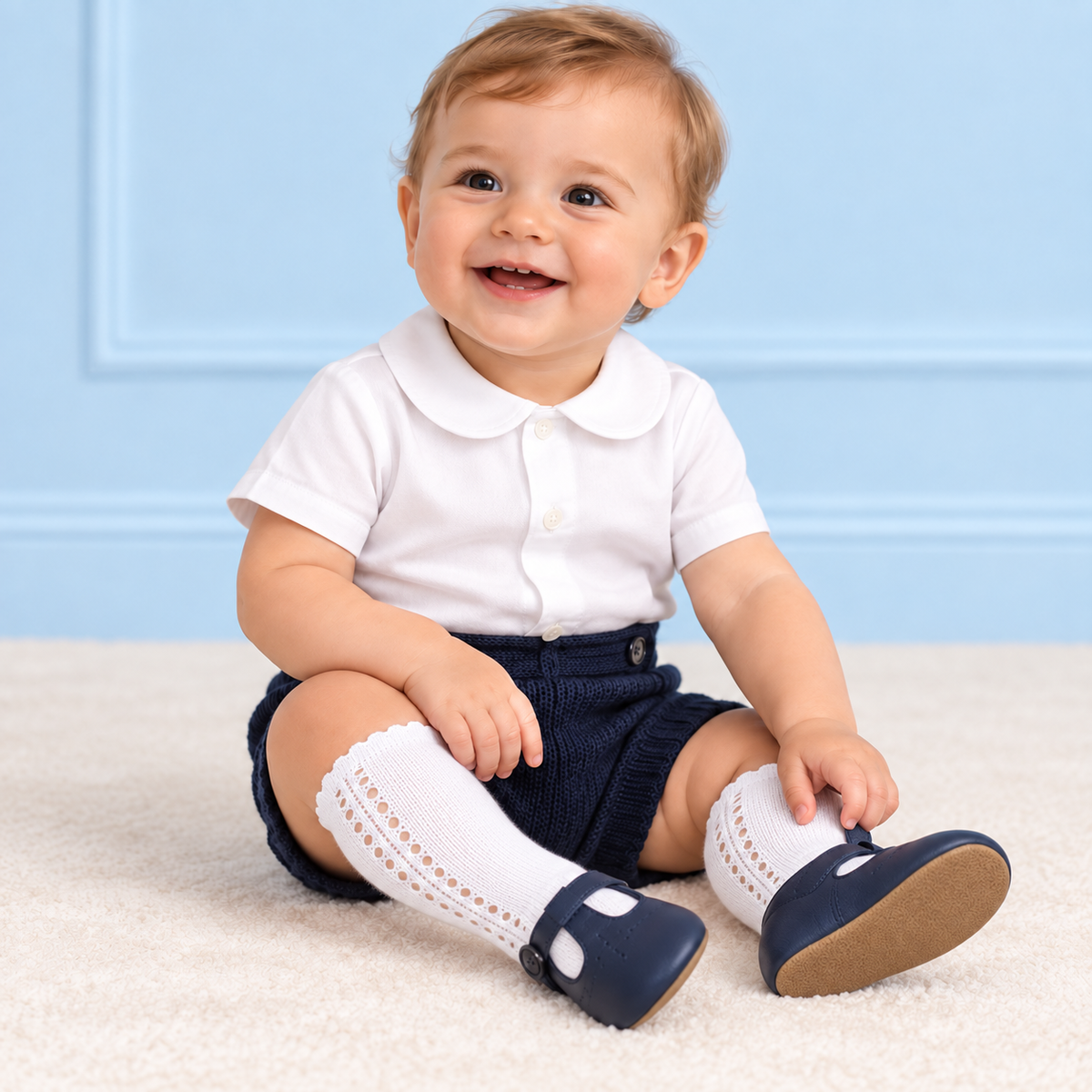 AI26/27 2569-2 Calze Lunghe Traforate Bambina in Cotone – Cóndor | Made in Spain