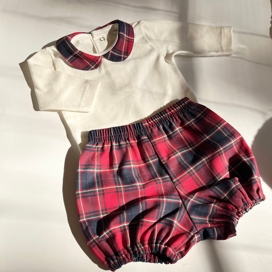 Set culotte +body tartan rosso Emmis klemmis