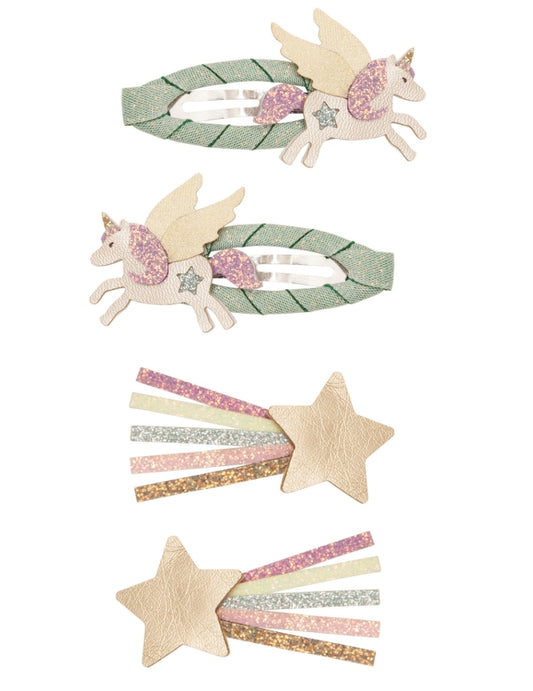 FLYING UNICORN CLIP SET