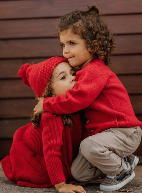 Set Snow Flake cardigan e dungarees I25 09308B