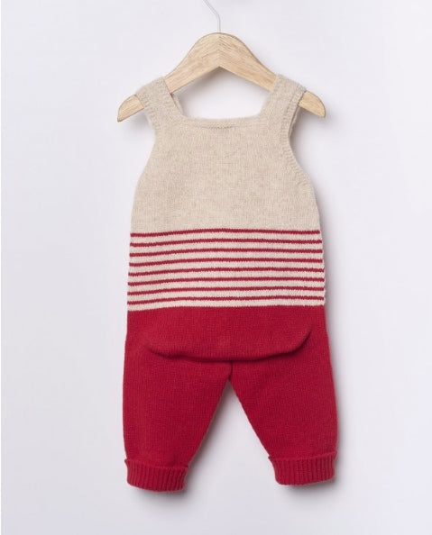 Set Snow Flake cardigan e dungarees I25 09308B