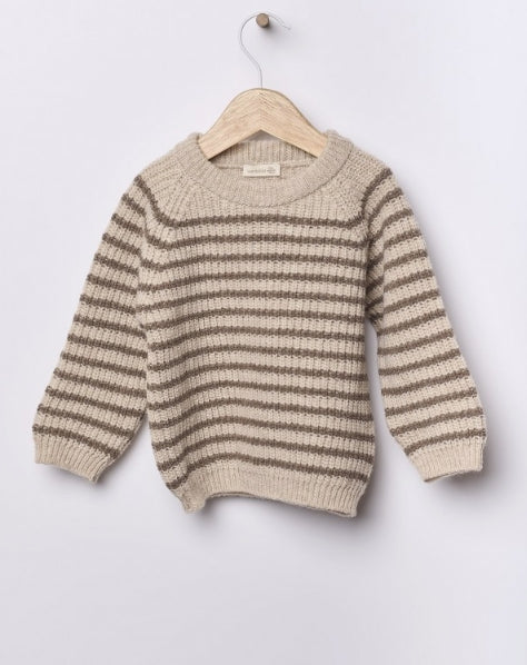 Maglione a Righe in Lana Merino Extra Fine