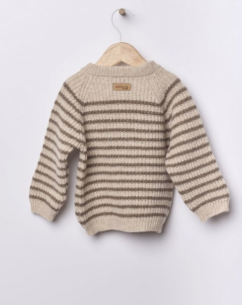 Maglione a Righe in Lana Merino Extra Fine