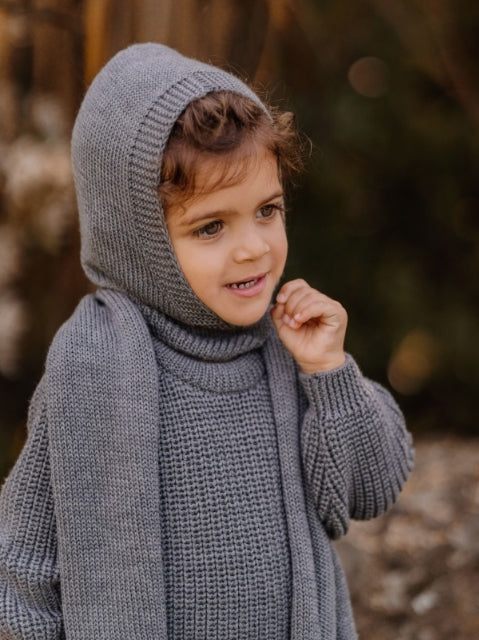 Balaclava knitted in merino wool | SCHOOL AND FUN I25.13307B