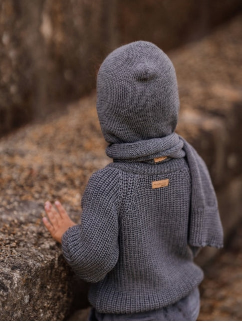 Balaclava knitted in merino wool | SCHOOL AND FUN I25.13307B