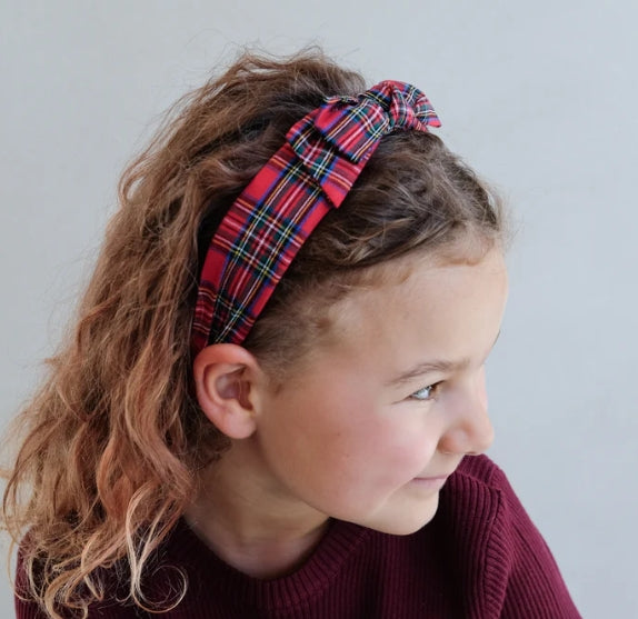 Tartan Edie alice 🎀 Cerchietto con fiocco tartan rosso 🎀