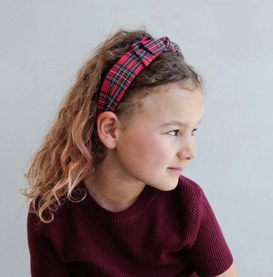 Tartan Edie alice 🎀 Cerchietto con fiocco tartan rosso 🎀
