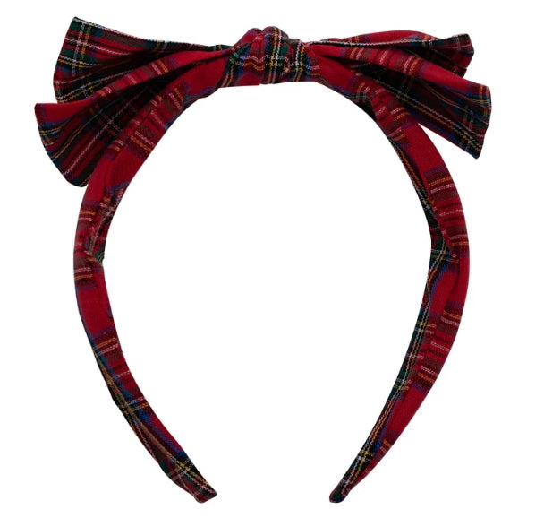 Tartan Edie alice 🎀 Cerchietto con fiocco tartan rosso 🎀