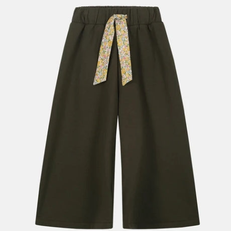 🐡Pantalone Palazzo Bambina Felpa Cotone Militare PTP-FL3 P.R